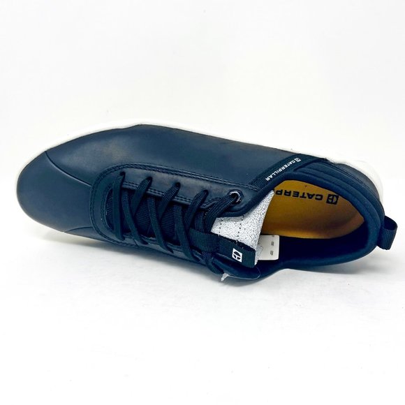 Caterpillar CAT Hex Black White Mens Leather Casual Sneakers P724185 - Picture 4 of 5
